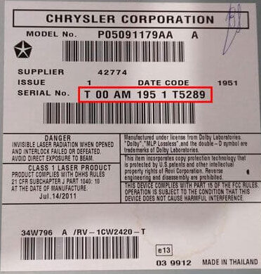 Chrysler Radio Serial Number Chrysler radio code unlock service